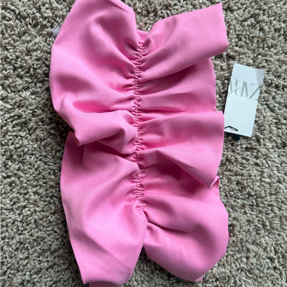 Zara Vibrant Pink Gathered Blouse